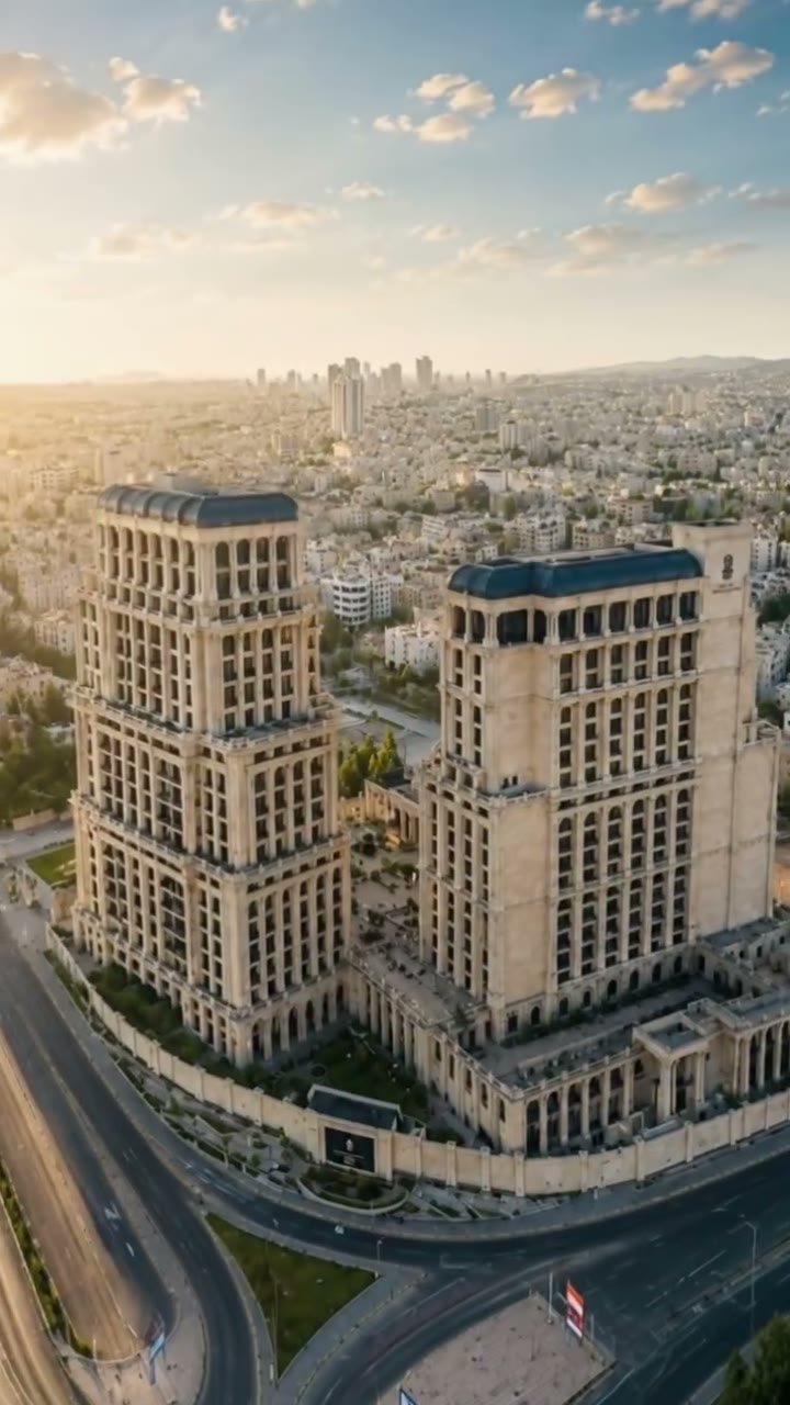 Drone view over an Amman hotel